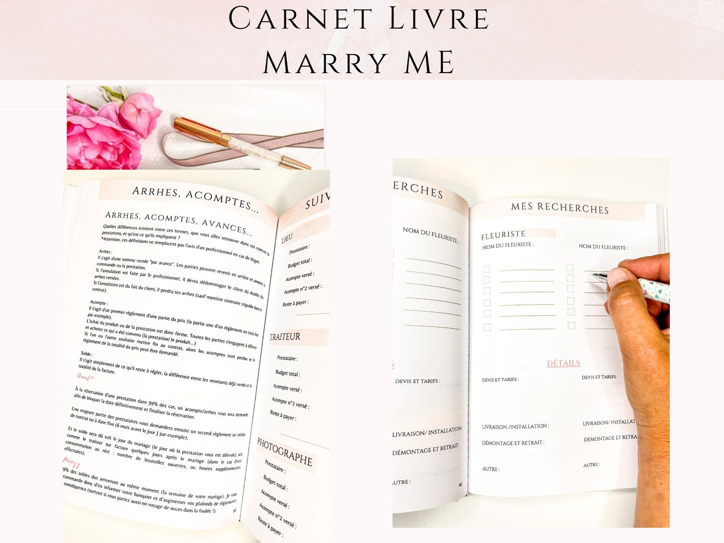 Carnet livre "Marry Me" - Organisateur de mariage
