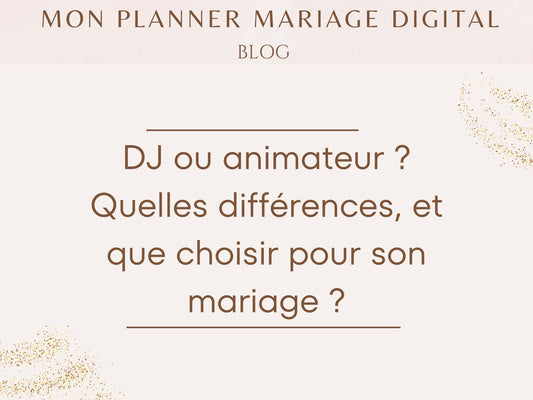 DJ ou animateur, quelle différences, lequel choisir pour son mariage ?