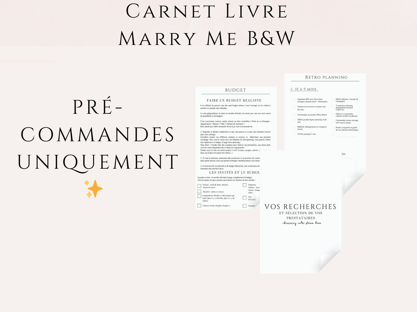 Wedding Planner "Marry Me" minimaliste et élegant