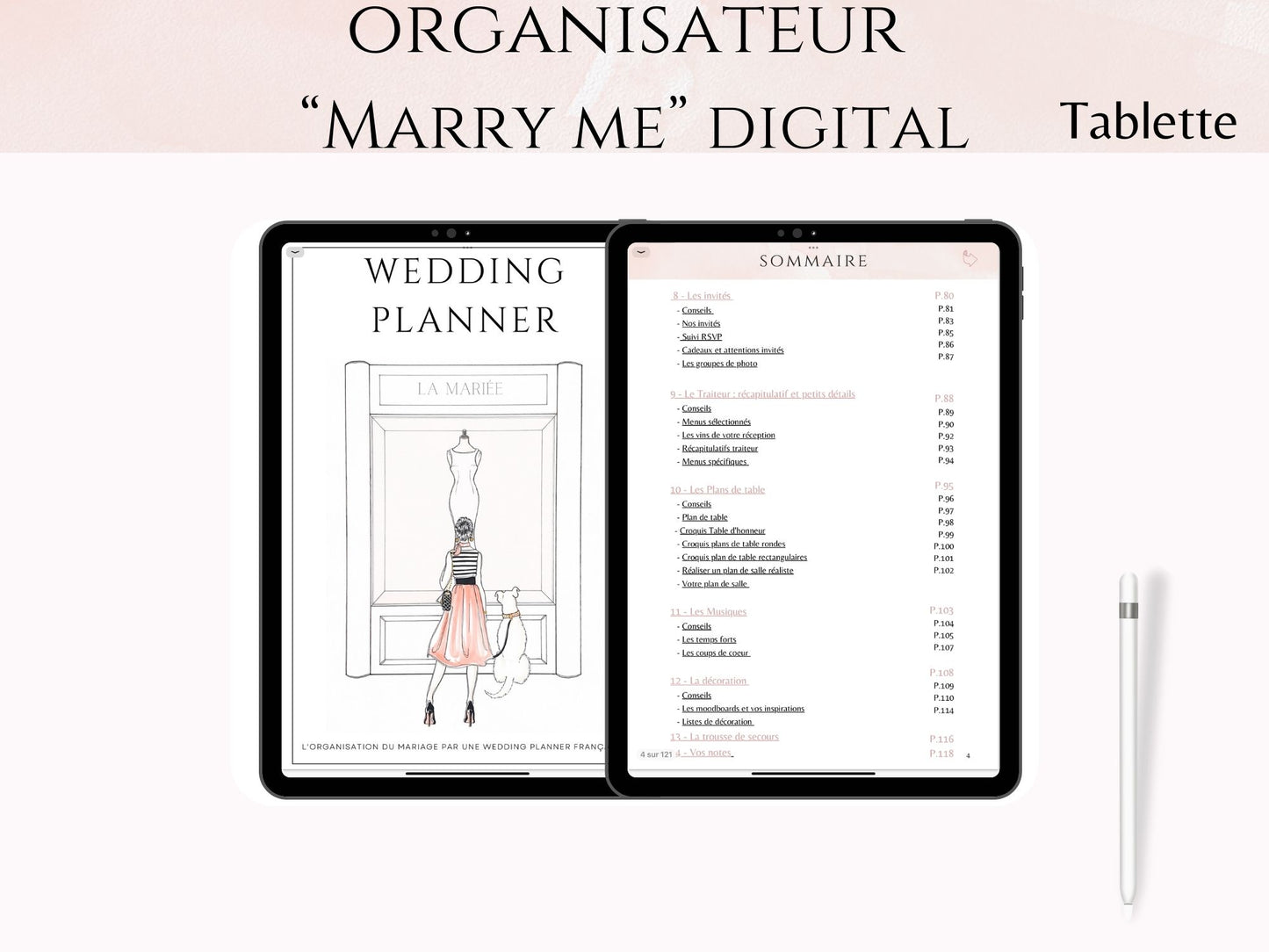 Organisateur de mariage digital - "Marry Me" pour Tablette