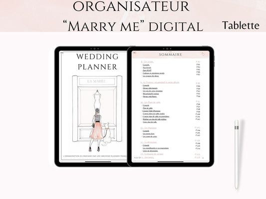 Digital planner - "Marry Me" pour Tablette